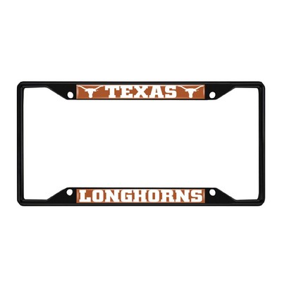 Fan Mats  LLC Texas Longhorns Metal License Plate Frame Black Finish Orange