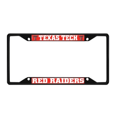 Fan Mats  LLC Texas Tech Red Raiders Metal License Plate Frame Black Finish Red