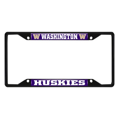 Fan Mats  LLC Washington Huskies License Plate Frame Black Purple