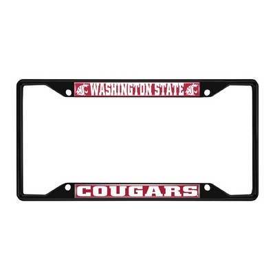 Fan Mats  LLC Washington State Cougars Metal License Plate Frame Black Finish Gray