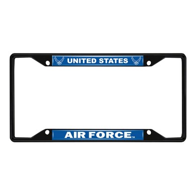 Fan Mats  LLC U.S. Air Force Metal License Plate Frame Black Finish Blue