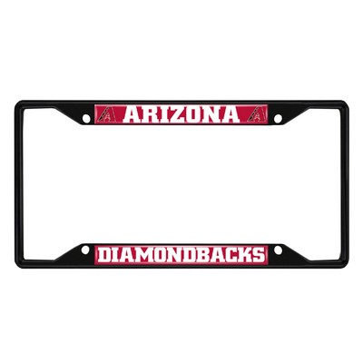 Fan Mats  LLC Arizona Diamondbacks Metal License Plate Frame Black Finish Red