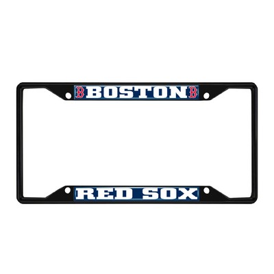 Fan Mats  LLC Boston Red Sox License Plate Frame Black Navy