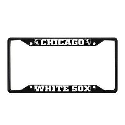 Fan Mats  LLC Chicago White Sox Metal License Plate Frame Black Finish Black