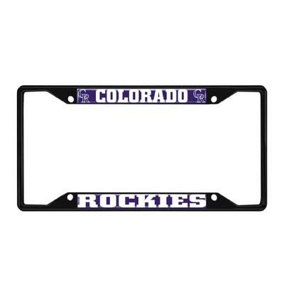 Fan Mats  LLC Colorado Rockies Metal License Plate Frame Black Finish Purple
