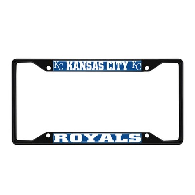 Fan Mats  LLC Kansas City Royals Metal License Plate Frame Black Finish Blue