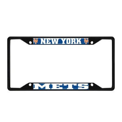Fan Mats  LLC New York Mets License Plate Frame Black Navy
