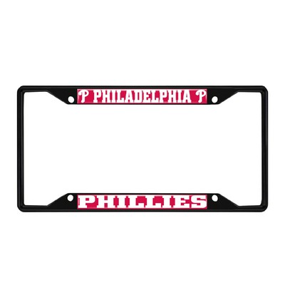 Fan Mats  LLC Philadelphia Phillies License Plate Frame Black Red