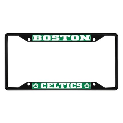 Fan Mats  LLC Boston Celtics Metal License Plate Frame Black Finish Chrome
