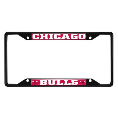 Fan Mats  LLC Chicago Bulls Metal License Plate Frame Black Finish Chrome