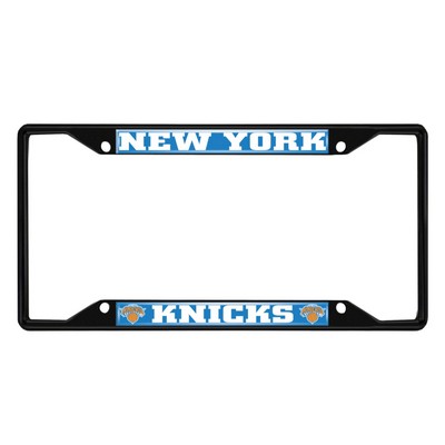 Fan Mats  LLC New York Knicks Metal License Plate Frame Black Finish Chrome