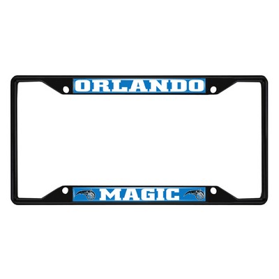 Fan Mats  LLC Orlando Magic Metal License Plate Frame Black Finish Chrome