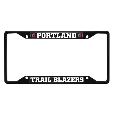 Fan Mats  LLC Portland Trail Blazers Metal License Plate Frame Black Finish Chrome