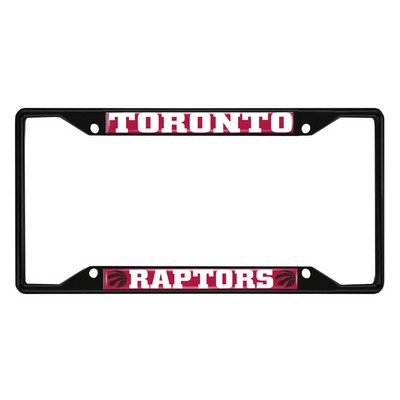 Fan Mats  LLC Toronto Raptors Metal License Plate Frame Black Finish Red