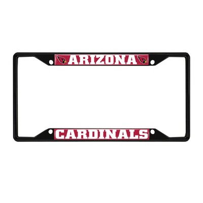 Fan Mats  LLC Arizona Cardinals Metal License Plate Frame Black Finish Red