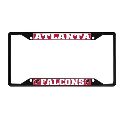 Fan Mats  LLC Atlanta Falcons Metal License Plate Frame Black Finish Red