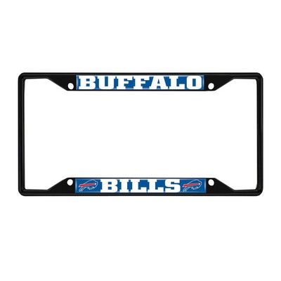Fan Mats  LLC Buffalo Bills Metal License Plate Frame Black Finish Blue