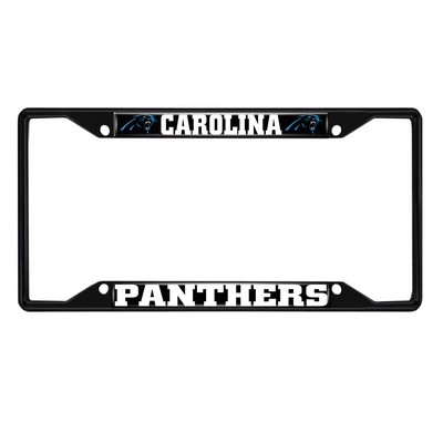 Fan Mats  LLC Carolina Panthers Metal License Plate Frame Black Finish Black