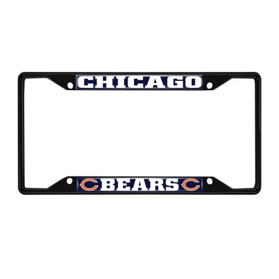 Fan Mats  LLC Chicago Bears Metal License Plate Frame Black Finish Navy