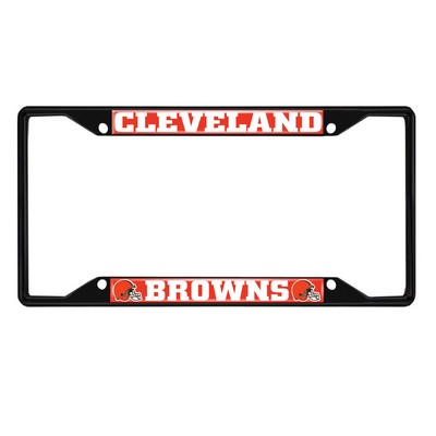 Fan Mats  LLC Cleveland Browns License Plate Frame Black Orange