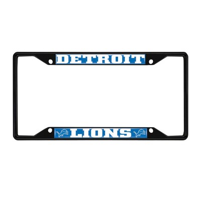 Fan Mats  LLC Detroit Lions Metal License Plate Frame Black Finish Blue