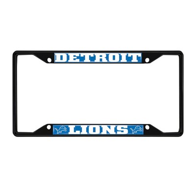 Fan Mats  LLC Detroit Lions License Plate Frame Black Blue