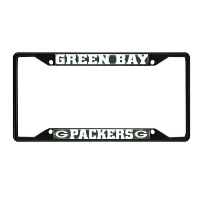 Fan Mats  LLC Green Bay Packers Metal License Plate Frame Black Finish Green