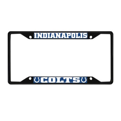 Fan Mats  LLC Indianapolis Colts Metal License Plate Frame Black Finish Blue