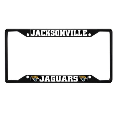 Fan Mats  LLC Jacksonville Jaguars Metal License Plate Frame Black Finish Black