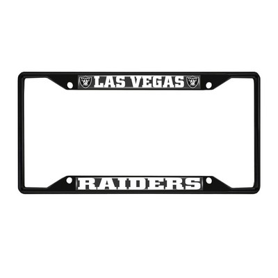 Fan Mats  LLC Las Vegas Raiders Metal License Plate Frame Black Finish Black
