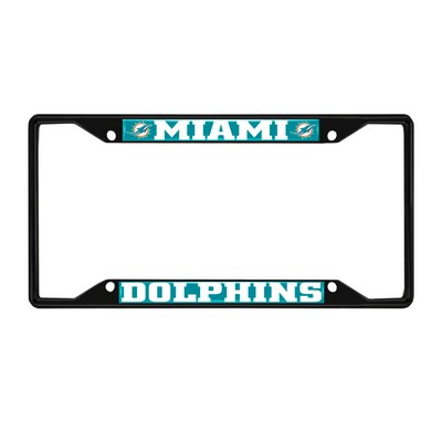 Fan Mats  LLC Miami Dolphins License Plate Frame Black Teal