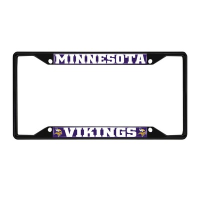 Fan Mats  LLC Minnesota Vikings Metal License Plate Frame Black Finish Purple