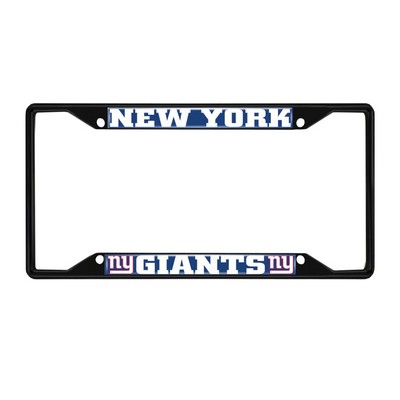 Fan Mats  LLC New York Giants Metal License Plate Frame Black Finish Blue