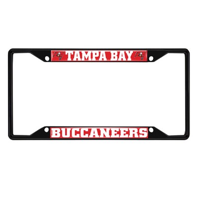 Fan Mats  LLC Tampa Bay Buccaneers Metal License Plate Frame Black Finish Red