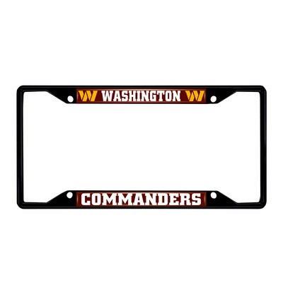 Fan Mats  LLC Washington Commanders Metal License Plate Frame Black Finish Black