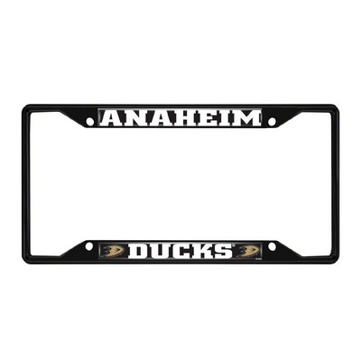 Fan Mats  LLC Anaheim Ducks Metal License Plate Frame Black Finish Black