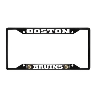 Fan Mats  LLC Boston Bruins License Plate Frame Black Black