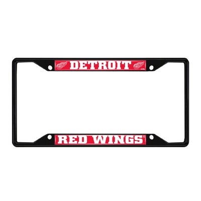 Fan Mats  LLC Detroit Red Wings Metal License Plate Frame Black Finish Red