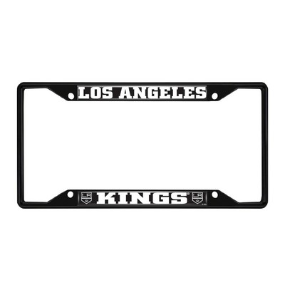 Fan Mats  LLC Los Angeles Kings Metal License Plate Frame Black Finish Black