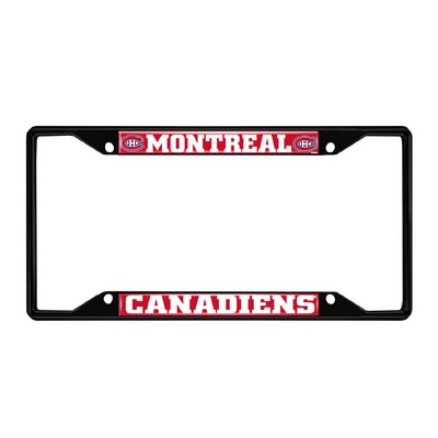 Fan Mats  LLC Montreal Canadiens Metal License Plate Frame Black Finish Red