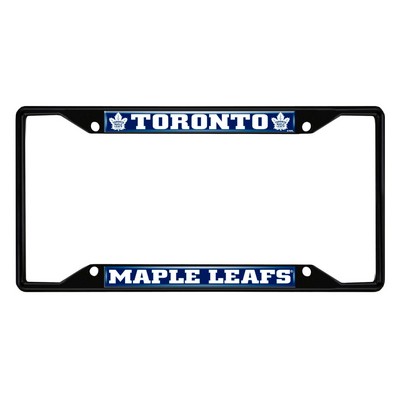 Fan Mats  LLC Toronto Maple Leafs Metal License Plate Frame Black Finish Blue