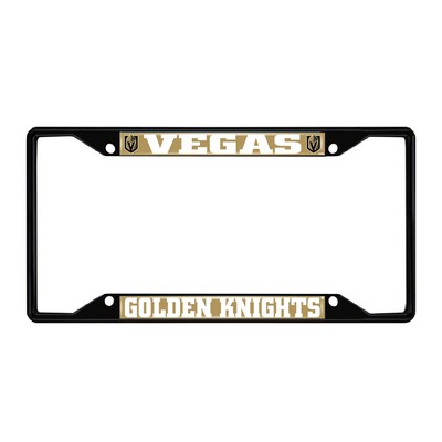 Fan Mats  LLC Vegas Golden Knights Metal License Plate Frame Black Finish Gold