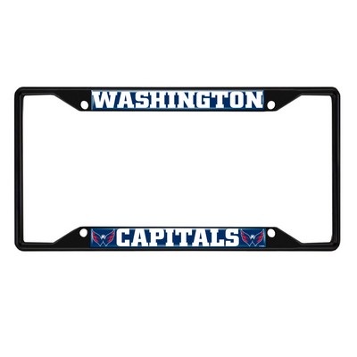 Fan Mats  LLC Washington Capitals Metal License Plate Frame Black Finish Red