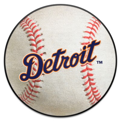 Fan Mats  LLC Detroit Tigers Baseball Rug - 27in. Diameter White