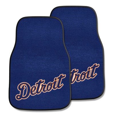 Fan Mats  LLC Detroit Tigers 2-pc Carpet Car Mat Set Navy