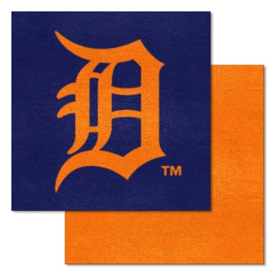 Fan Mats  LLC Detroit Tigers Team Carpet Tiles Navy