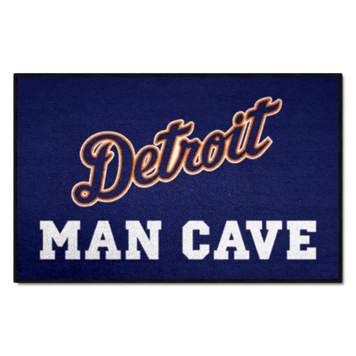 Fan Mats  LLC Detroit Tigers Man Cave Starter Mat Accent Rug - 19in. x 30in. Navy