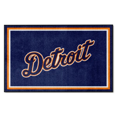 Fan Mats  LLC Detroit Tigers 4ft. x 6ft. Plush Area Rug Navy