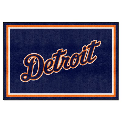 Fan Mats  LLC Detroit Tigers 5ft. x 8 ft. Plush Area Rug Navy