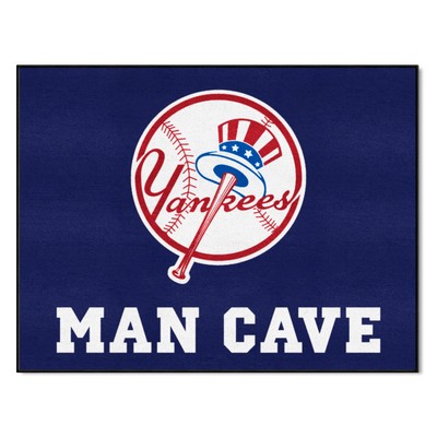Fan Mats  LLC New York Yankees Man Cave All-Star Rug - 34 in. x 42.5 in. Navy